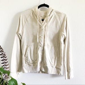J CREW washed heavyweight jersey button hoodie s